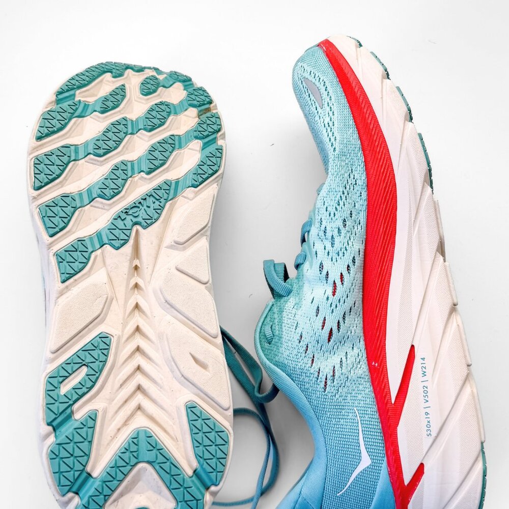 Hoka Women's Clifton 8 Running Shoes in Aquarelle/Eggshell Blue Turquoise 7.5 - Picture 8 of 12